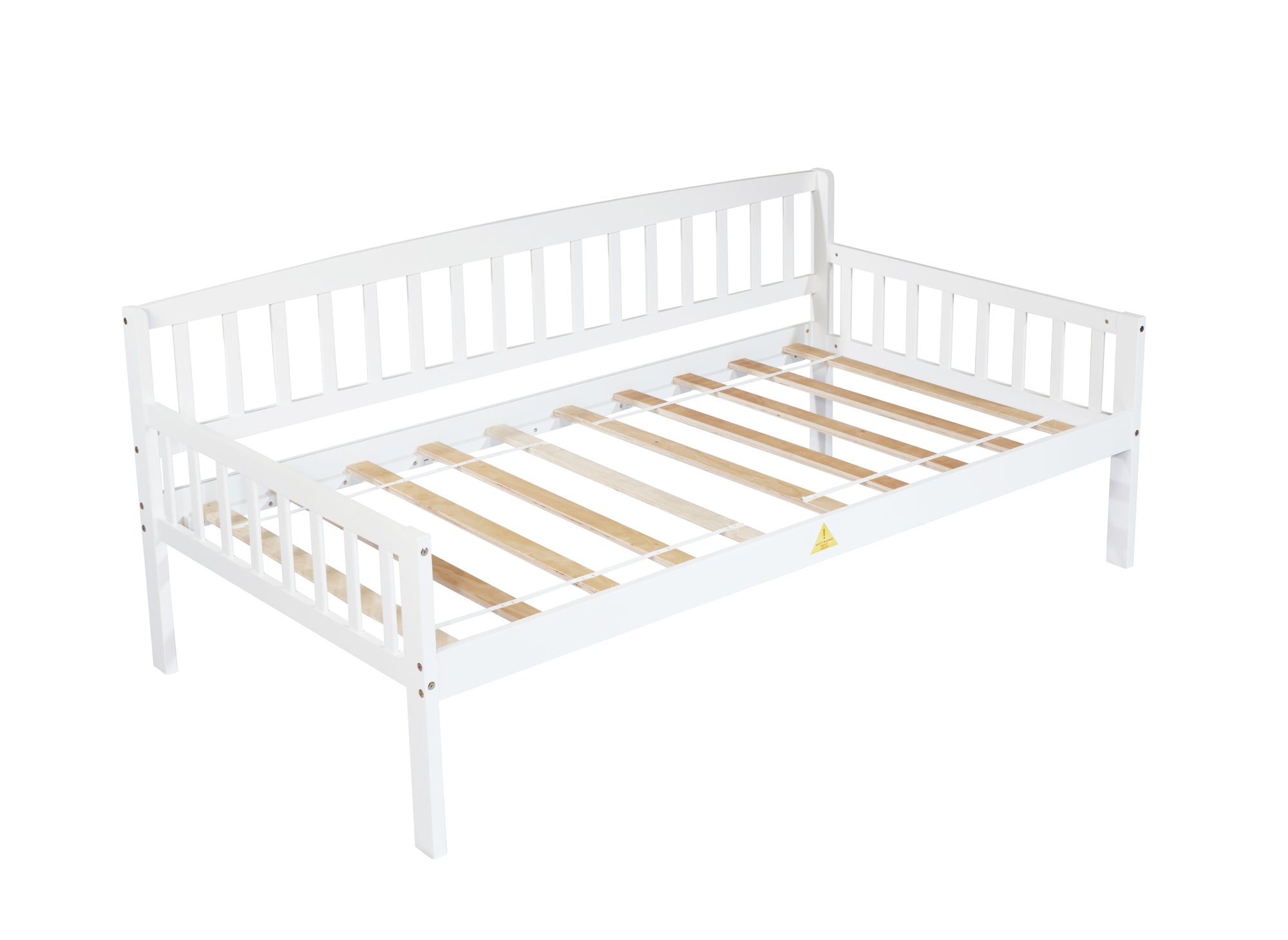 Twin-Size Pine Wood Daybed with Two Storage Drawers In White