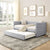 Twin Size Daybed with Twin Size Trundle & Gray Button Tufted Upholstery