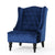 High-Backed Button-Tufted Diamond Stitch Accent Chair Upholstered In Navy Blue Velvet