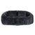 Comfortable High-Back Bean Bag Sofa in Black Chenille