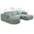 Kigoma 5-Seat Modular Sofa with Chaise in Light Green