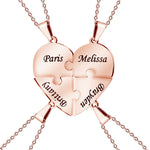 Load image into Gallery viewer, Personalized Family Heart Puzzle Necklace
