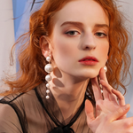Load image into Gallery viewer, Waterfall Pearl Earrings Long Pearl Earrings

