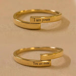 Load image into Gallery viewer, Adjustable "I Am Yours &amp; You Are Mine" Couples Rings Set
