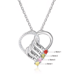 Load image into Gallery viewer, Personalized Name &amp; Birthstone Heart Striped Pendant Necklace

