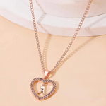 Load image into Gallery viewer, Crystal Initial Heart Necklace Heart Initial Pendant Necklace
