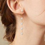 Load image into Gallery viewer, Pearl Drop Statement Earrings Long Pearl Drop Earring
