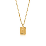 Load image into Gallery viewer, Vintage Initial Card Necklace Personalised Letter Card Necklace
