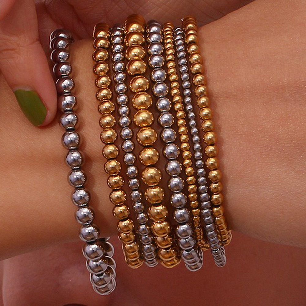 Crea Metallic Stackable Fashion Gold Bracelet (4mm)