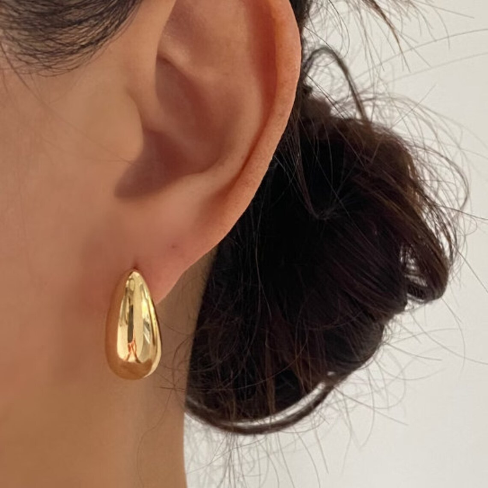 Chunky Waterdrop Earrings Gold Oversized Stud Earrings