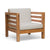 Beige Acacia Wood Club Chair