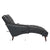 Black Faux Leather Chaise Lounge Arm Chair