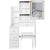 Small Size Left Bedside Cabinet Vanity Table with Cushioned Stool and Touch Control Sliding LED Mirror In White