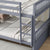 Gray Full Over Full Rubber Wood Bunk Bed with Trundle, Ladder, and Guardrails