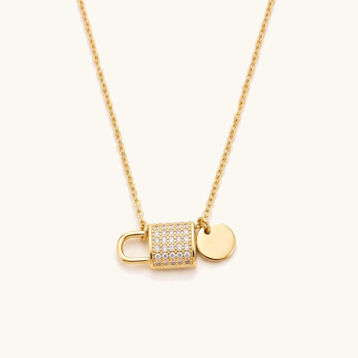 Dainty Lock And Key Lovers Necklace in gold