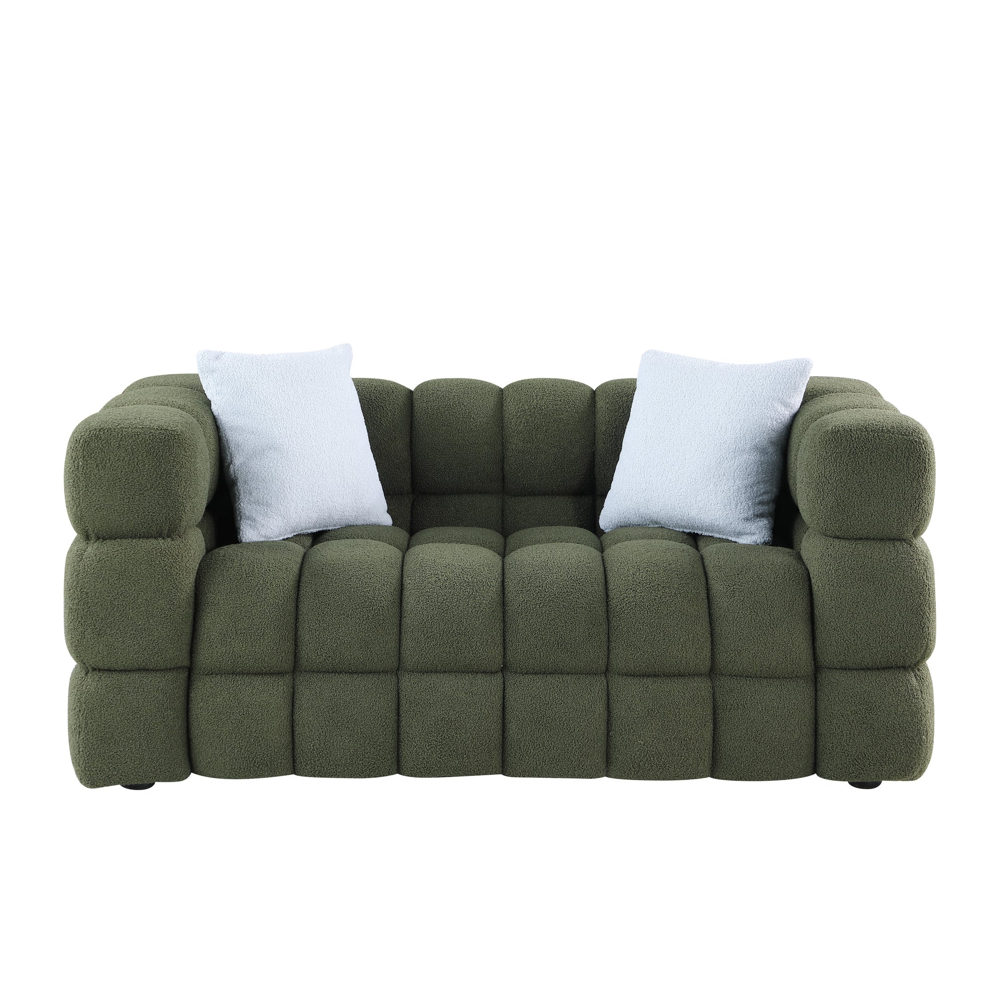 Timimoun Boucle Sofa in Olive Green