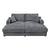 86.5" Dark Gray Corduroy Double Chaise Lounge Sofa