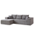 3-Seater Modular Corduroy Sofa In Gray Flexible Configuration