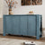 Retro Wood Sideboard Buffet Cabinet with 4 Doors and Adjustable Shelves In Navy