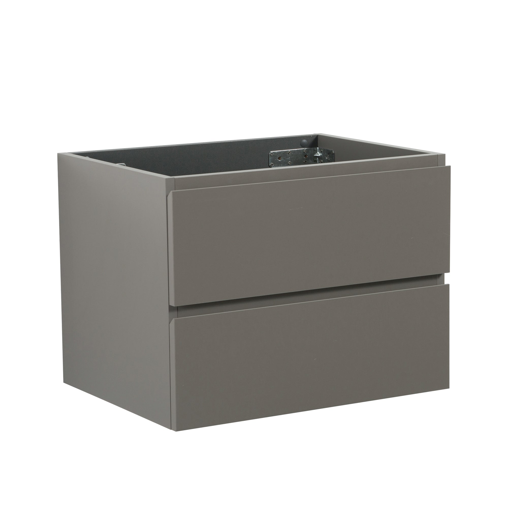 Wall Mount Cabinet Without Basin Pre-Assembled With Two Drawers In Gray