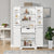 MDF Bathroom Cabinets with Doors and Open Shelves In White