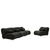 Freely Arrangeable Modern Oversized Chenille Sofa Set In Black With Cylindrical Pillows