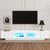 TV Stand with Fluted Glass Doors for TVs Up to 95 Inch Functional Media Console with LED Light In White