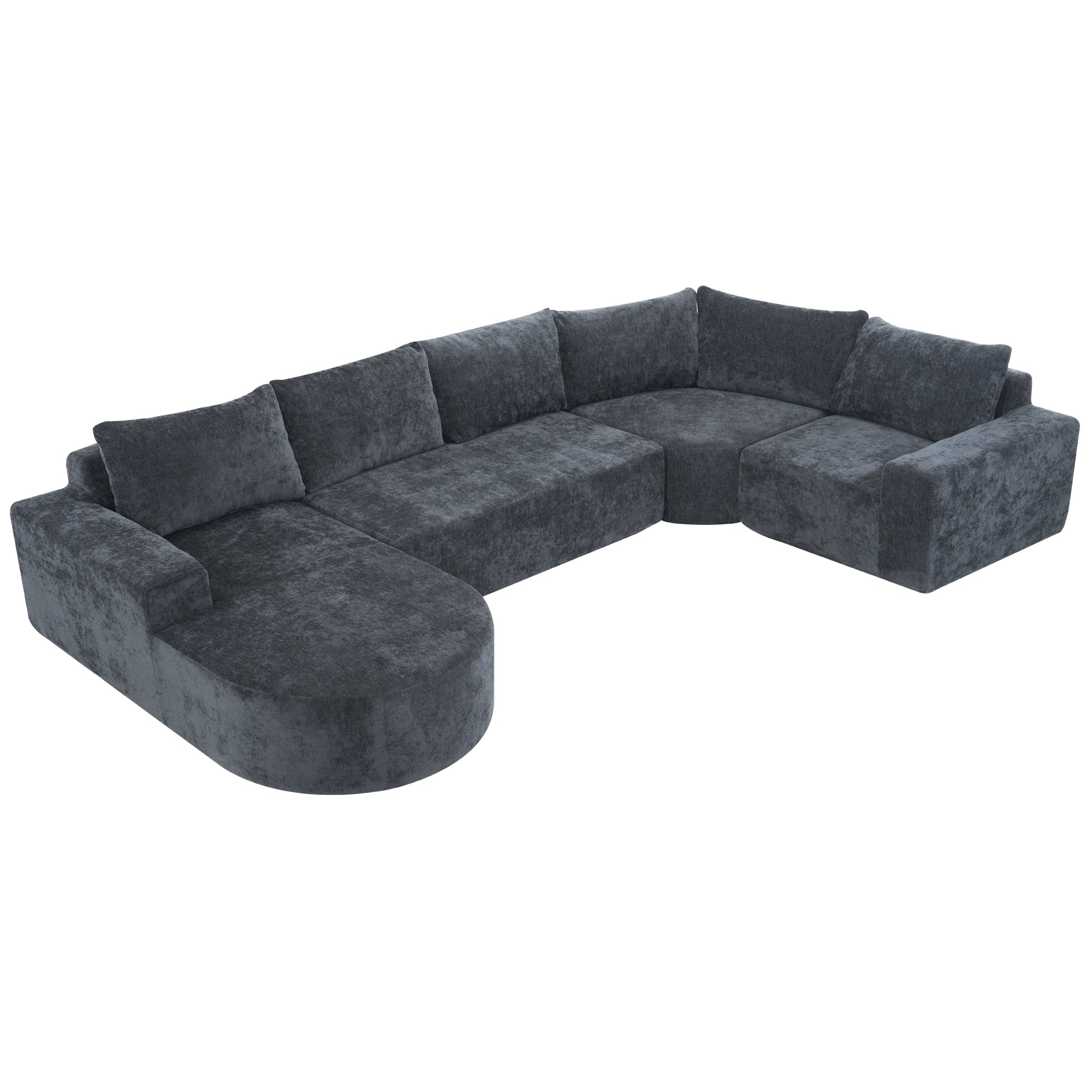 Amalfi Modular Chenille Sectional Sofa in Gray