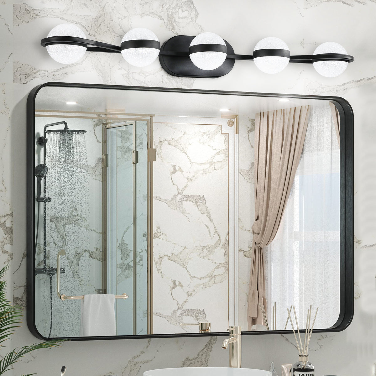 Aestin&#39;s Modern 5-Light Black Bathroom Vanity Lighting