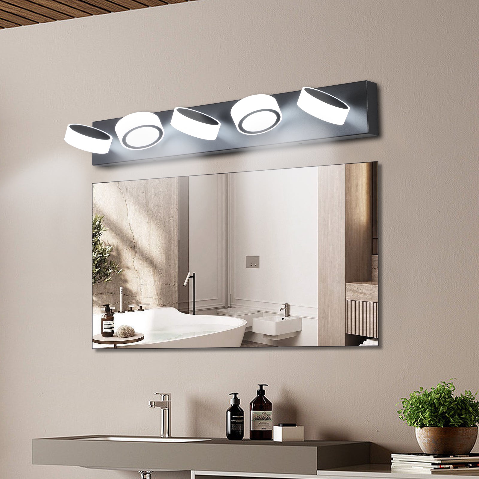 Aestin's LED Modern Black 5-Light Vanity Lights Fixtures