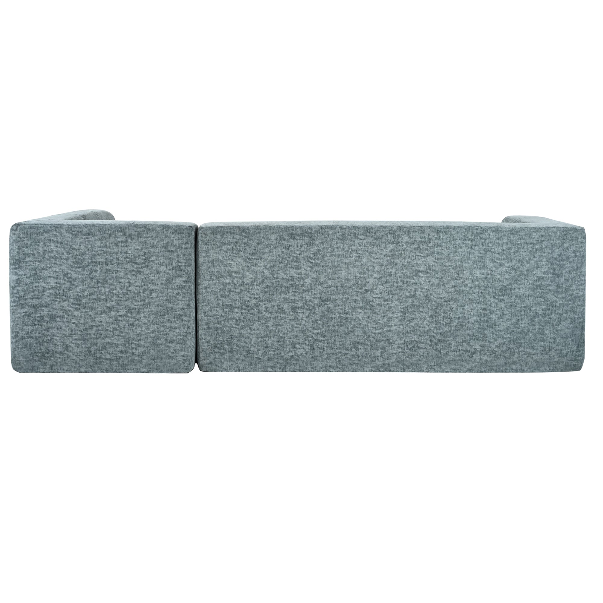 Mombasa 3-Seat Chenille Sofa in Blue Gray