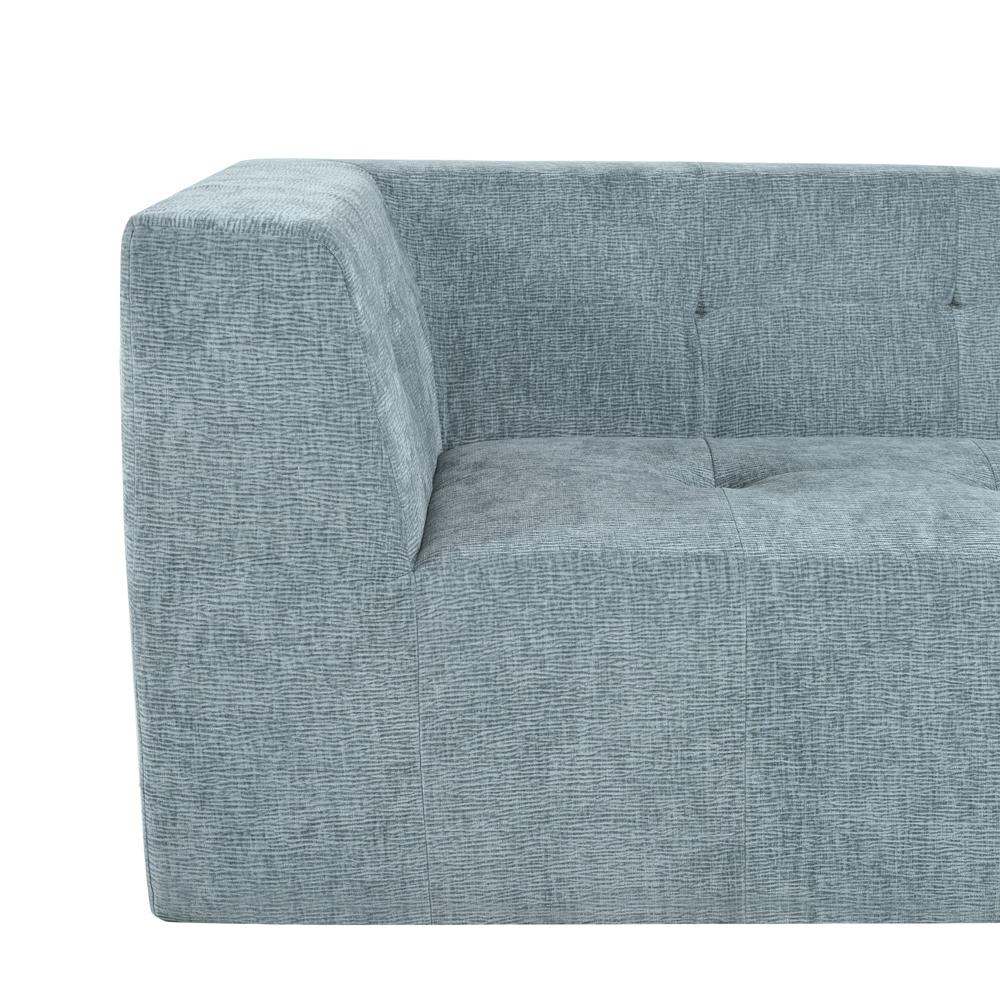 Mombasa 3-Seat Chenille Sofa in Blue Gray