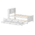 White Twin Platform Bed with Trundle, Drawers, and Storage Headboard