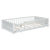 White Twin Toddler Floor Platform Bed with Built-in Book Storage Rack and Door