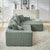 3-Seater Modular Corduroy Sofa In Green Flexible Configuration