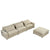 Lisbon Sectional Sofa with Movable Ottoman in Beige