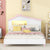 Full Size Wood Platform Bed with House Headboard and Night Lights In White Pink