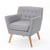 Comfortable & Stylish Club Chair Upholstered In Light Gray Fabric