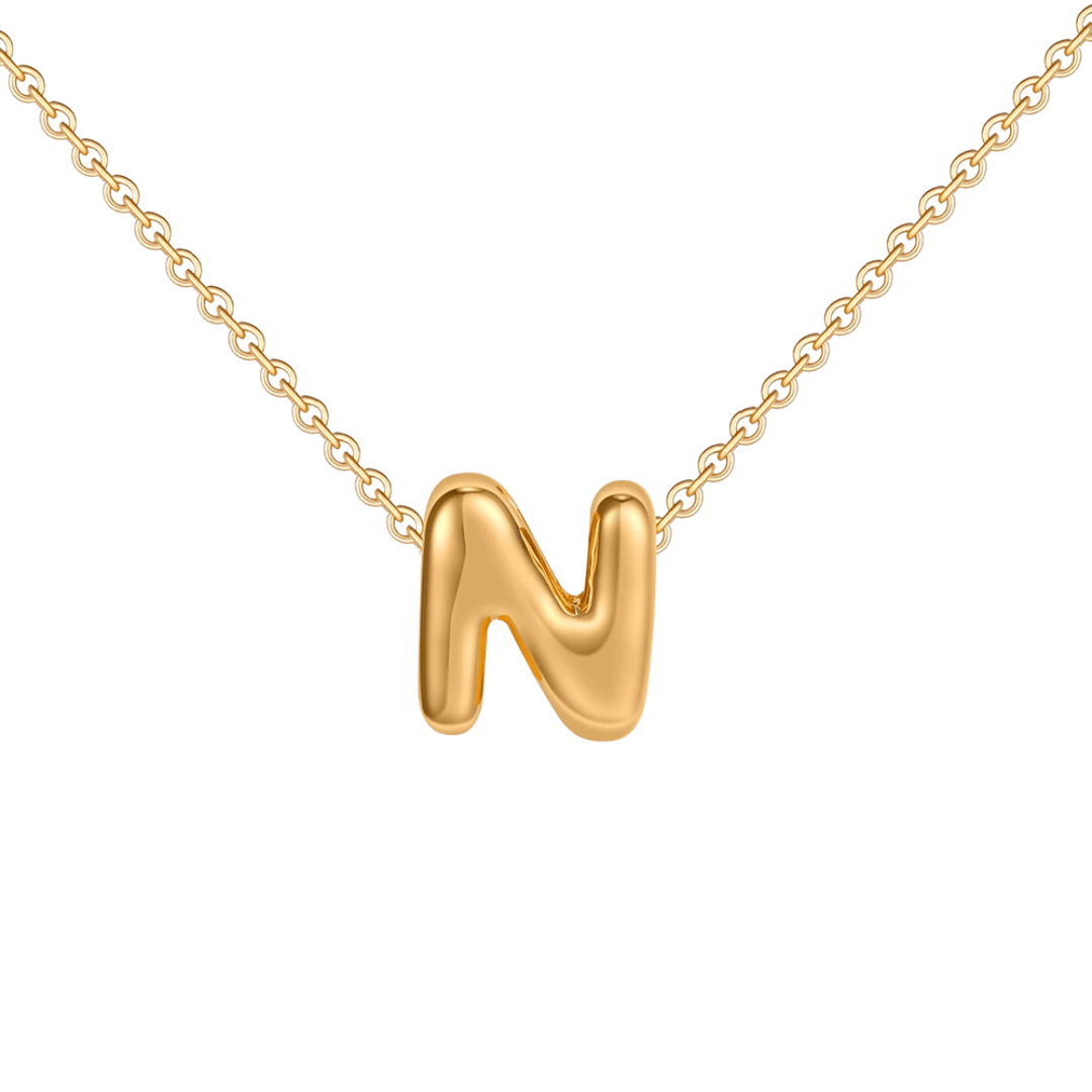 Dainty Bubble Initial Necklace