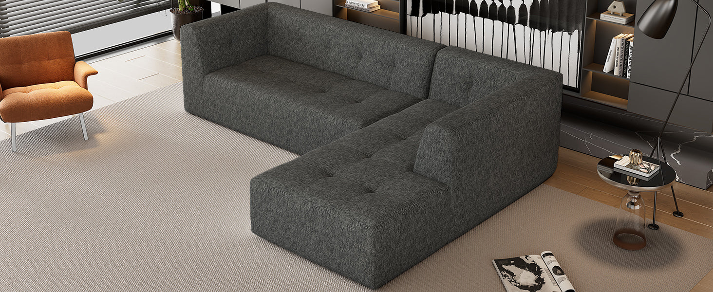 Mombasa 3-Seat Chenille Sofa in Gray