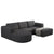 Kigoma 5-Seat Modular Sofa with Chaise in Dark Gray