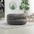 Shaggy Bean Bag Chair with Ottoman and Handle In Gray