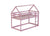 Twin Over Twin Pink House-Shaped Floor Bunk Bed with Ladder and Guardrails