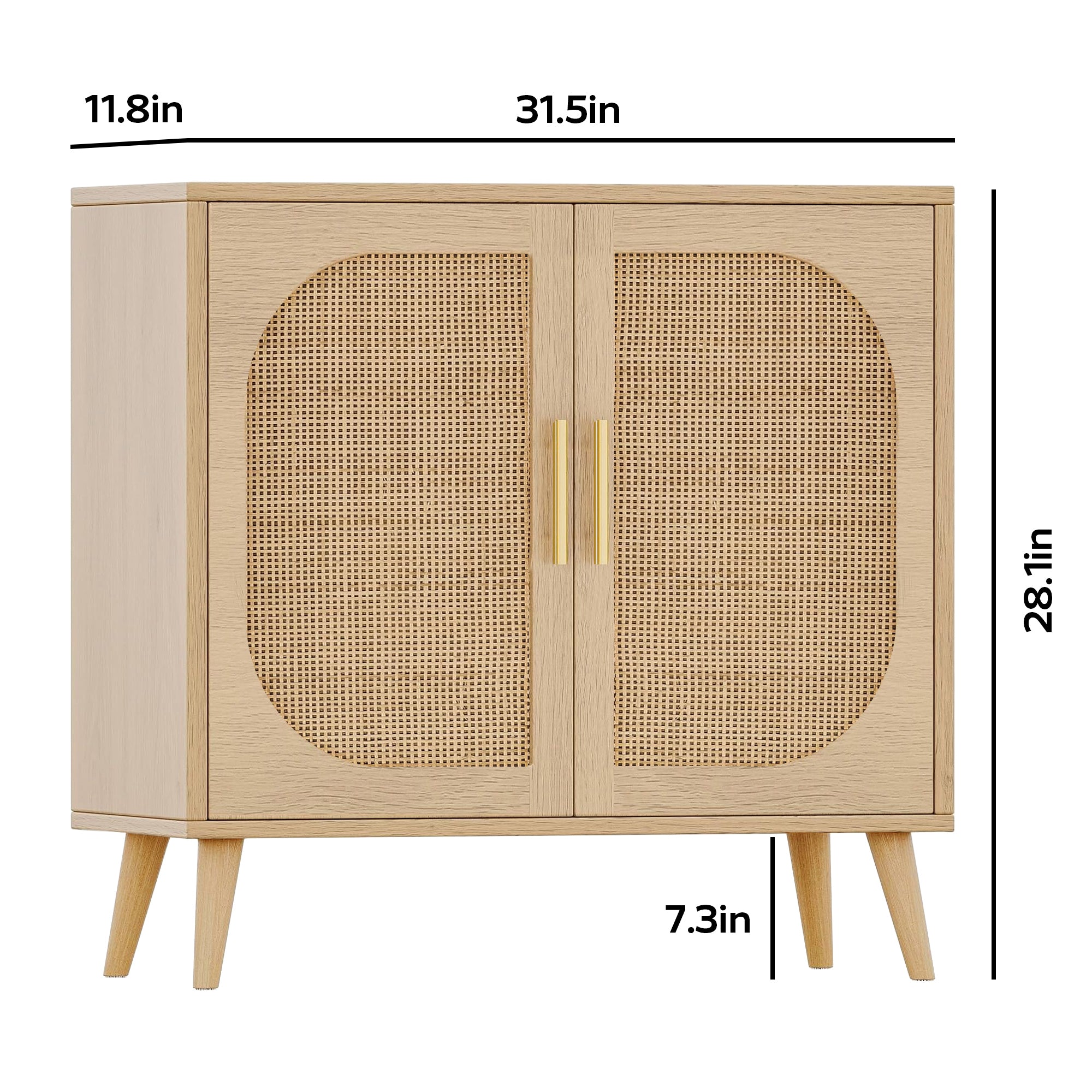 Buffet Cabinet with Storage and Solid Wood Feet In Natural Color