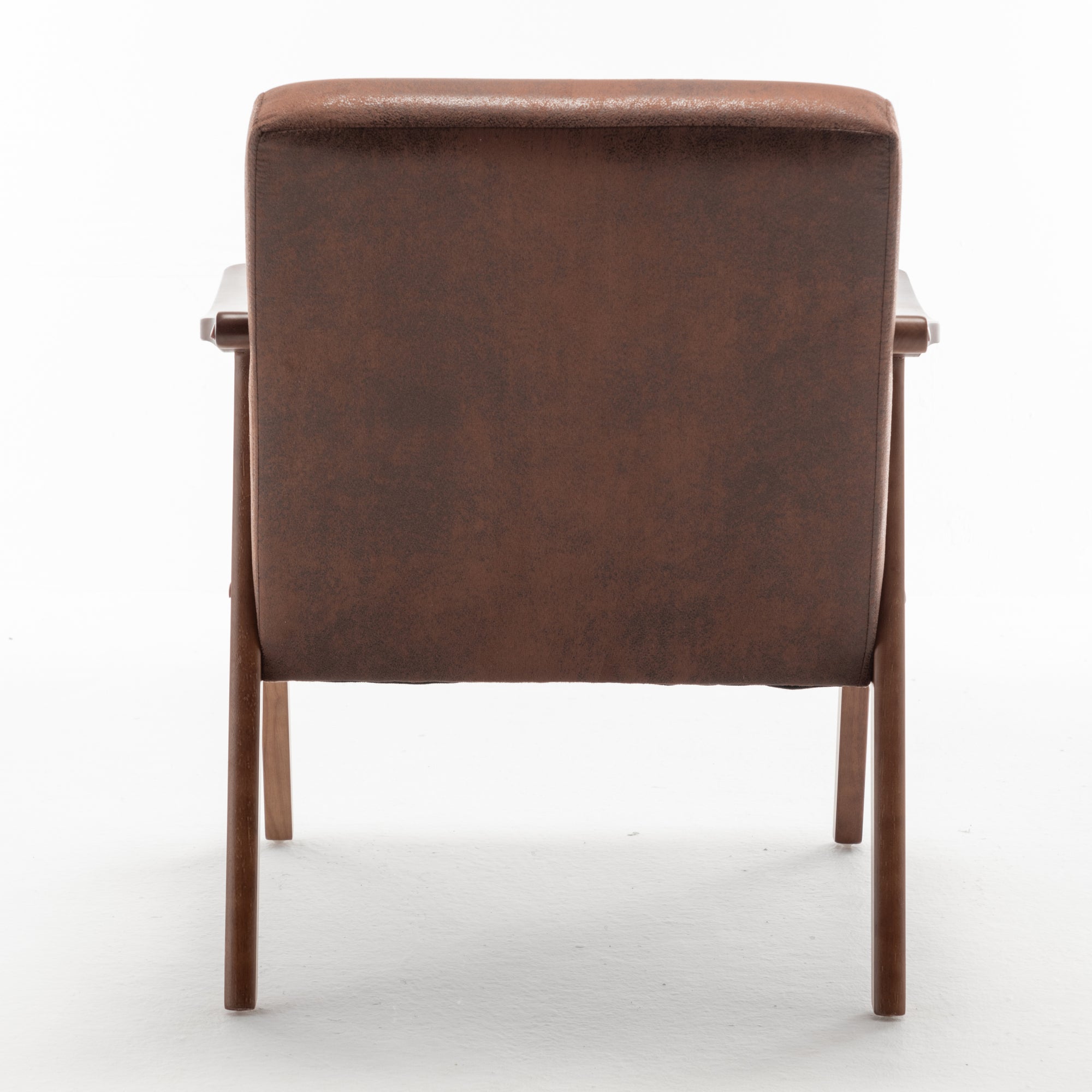 Mid-Century Modern Accent Chair - Solid Wood Frame, Extra-Thick Backrest, Ideal for Living Room, Bedroom, or Reading Room