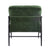 Minimalist Metal Frame Accent Chair With Plush Green Cushions