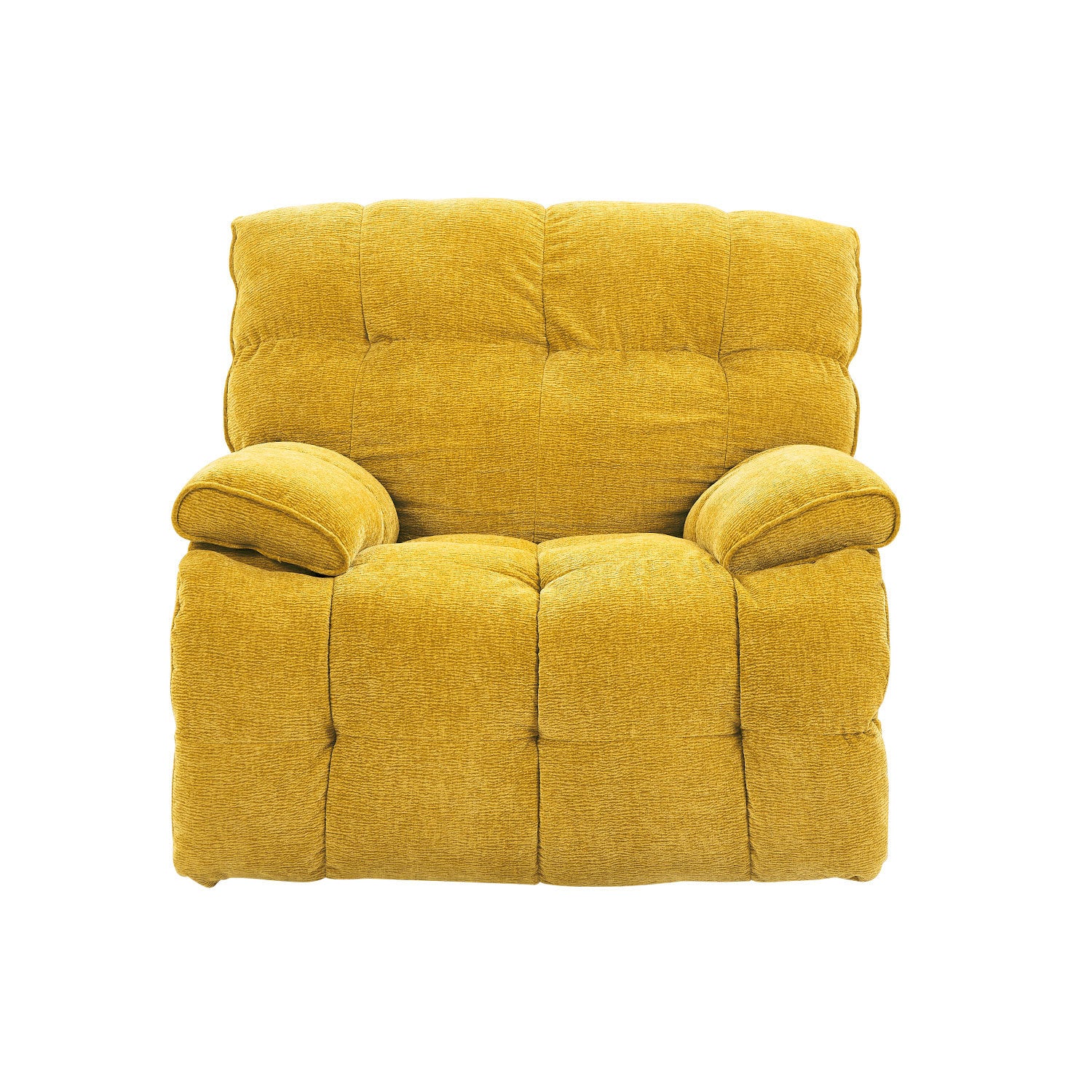 Overstuffed Ergonomic 360 Degree Swivel Rocking Recliner In Yellow