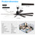 Walnut LED Ceiling Fan Light with 8 Wooden Blades