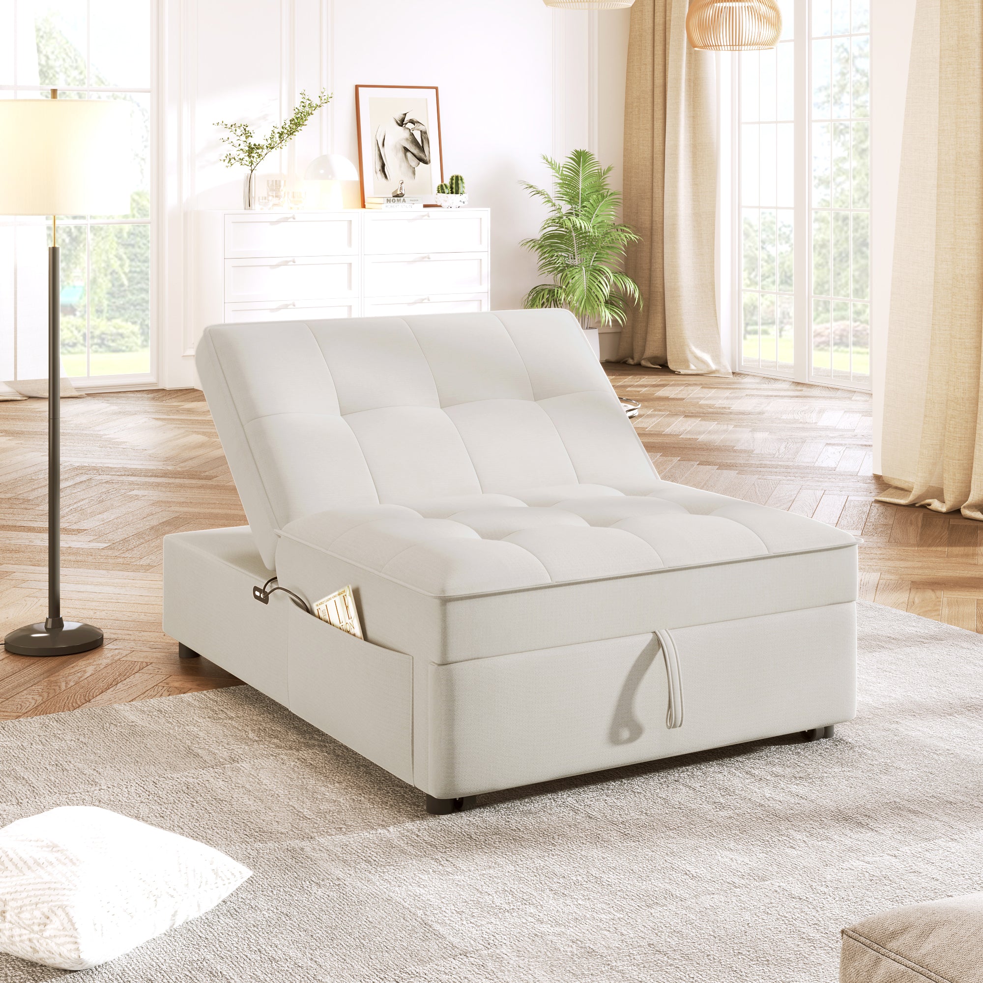 Offwhite 4-in-1 Sofa Bed Chair