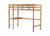 White Oak Twin High Loft Bed with Desk, Rubber Wood Frame